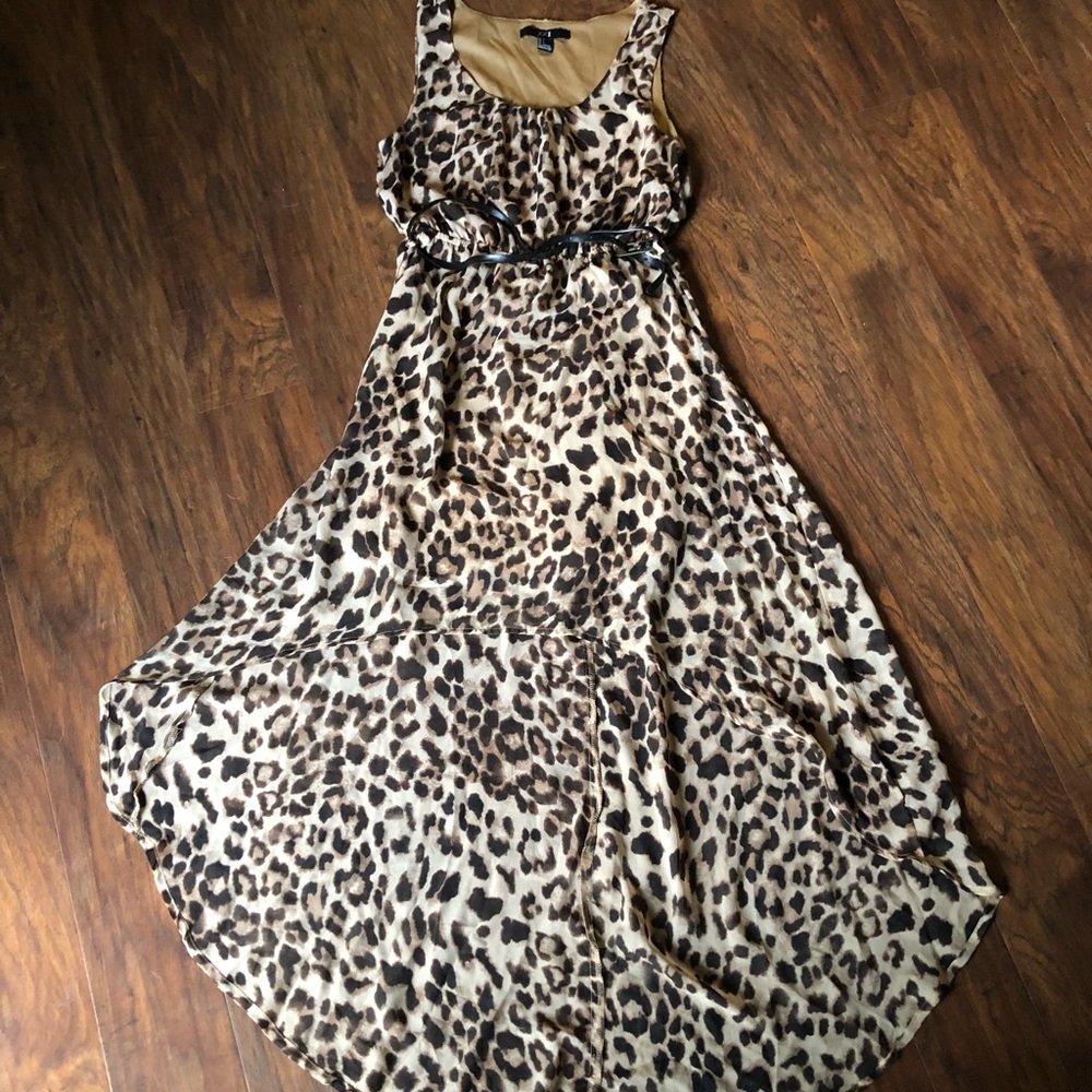 Cheetah High Low Dress with Black Belt. Small.
